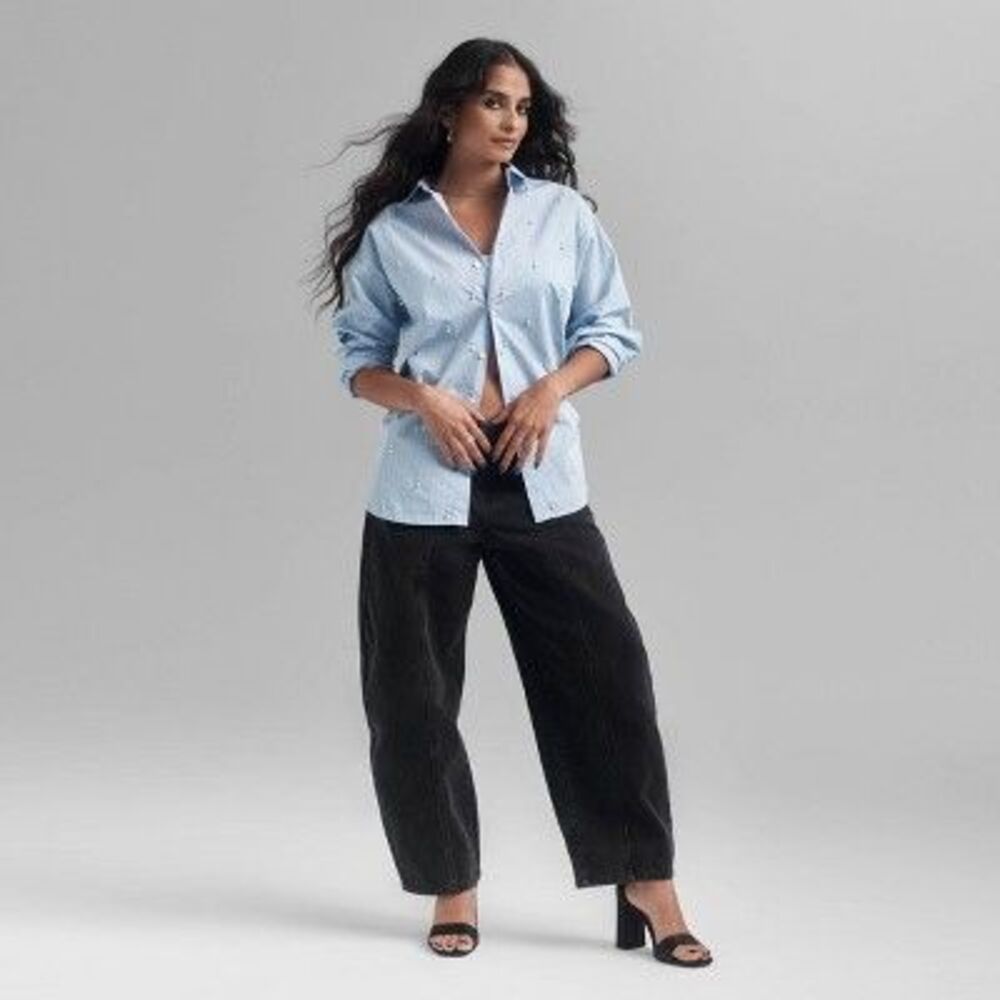Classic Blue Wide-Leg Women Jeans - Picture 4 of 4